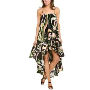 Hutch Zae Tiered High-Low Accordian Pleated Dress Sz Small Euro Holiday